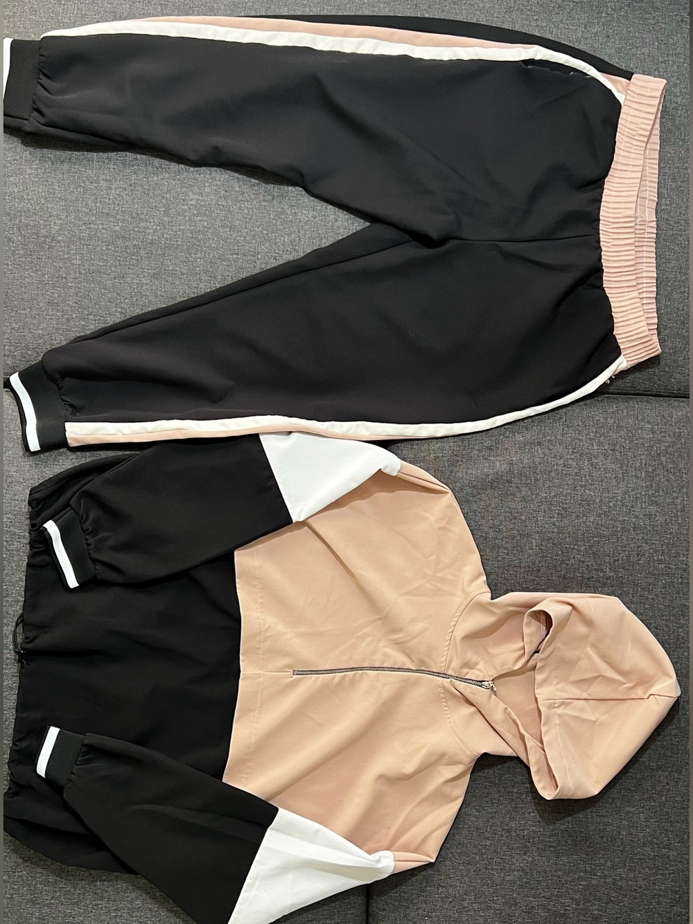 Zara Women Two-Tone Hoodie & Track Pants Set